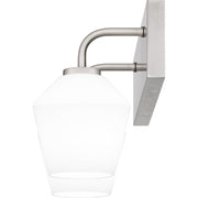 Quoizel Nielson 13.5in 2-Light Vanity Light | Transitional Brushed Nickel and Opal Etched Glass | Bathroom Vanity & Powder Room | Model NIE8613BN