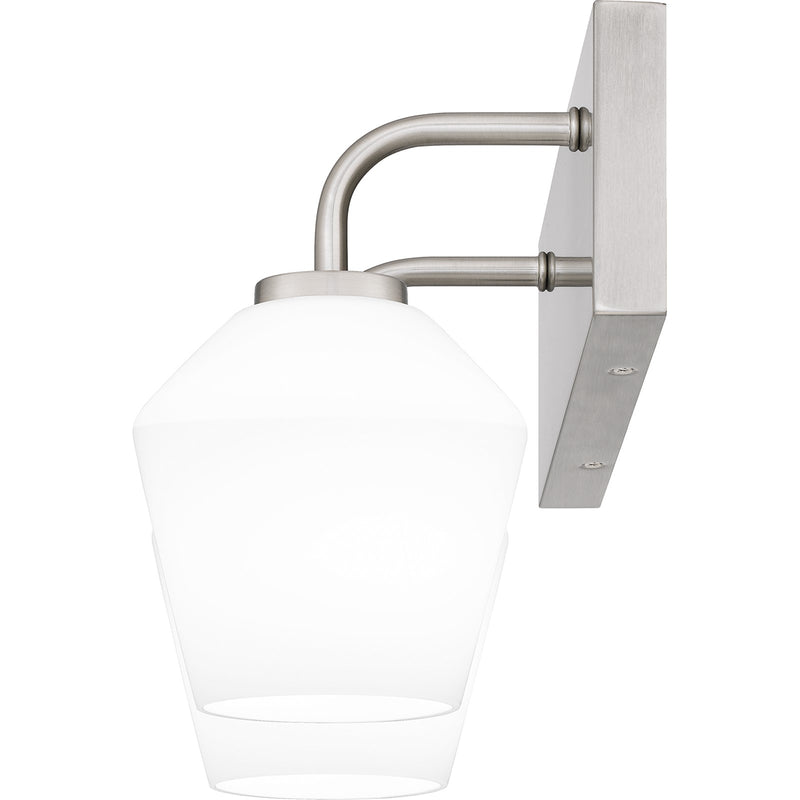 Quoizel Nielson 13.5in 2-Light Vanity Light | Transitional Brushed Nickel and Opal Etched Glass | Bathroom Vanity & Powder Room | Model NIE8613BN