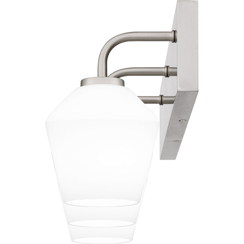 Quoizel Nielson 21.25in 3-Light Vanity Light | Transitional Brushed Nickel and Opal Etched Glass | Bathroom Vanity & Powder Room | Model NIE8621BN