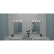 Quoizel Nielson 29in 4-Light Vanity Light | Transitional Brushed Nickel and Opal Etched Glass | Bathroom Vanity | Model NIE8629BN