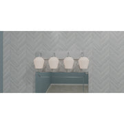 Quoizel Nielson 29in 4-Light Vanity Light | Transitional Brushed Nickel and Opal Etched Glass | Bathroom Vanity | Model NIE8629BN