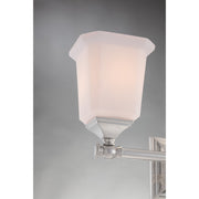 Quoizel Nicholas 22in 3-Light Vanity Light | Mid-Century Brushed Nickel and Opal Etched Glass | Bathroom Vanity & Powder Room | Model NL8603BN