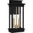 Quoizel Noelle 2 Light Outdoor Lantern, Black/Clear Panel Side