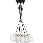 Quoizel Navigator 7 Light Steel Pendant, Earth Black