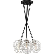 Quoizel Navigator 7 Light Steel Pendant, Earth Black