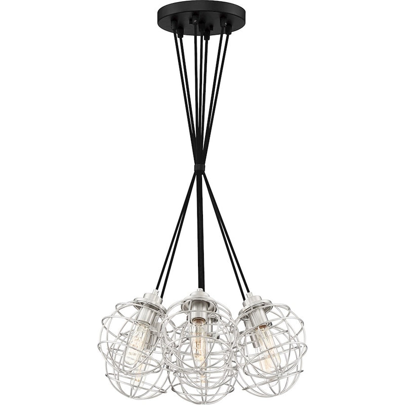 Quoizel Navigator 7 Light Steel Pendant, Earth Black