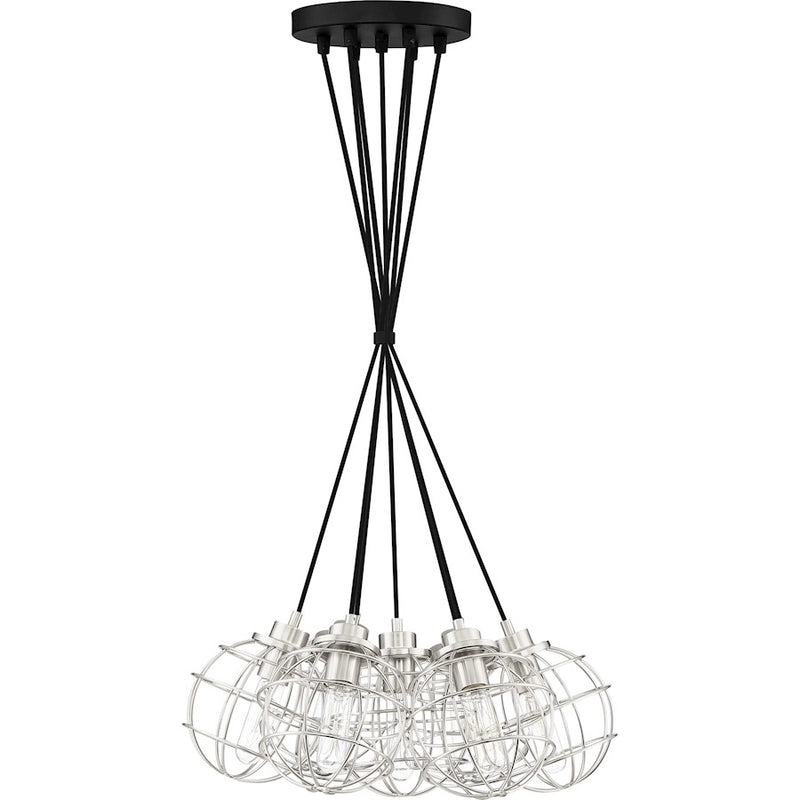 Quoizel Navigator 7 Light Steel Pendant, Earth Black
