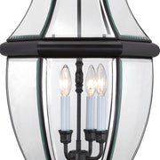 Quoizel Newbury 21in 3-Light Outdoor Lantern | Classic Mystic Black Brass and Clear Beveled Glass | Front Door & Porch | Model NY1179K