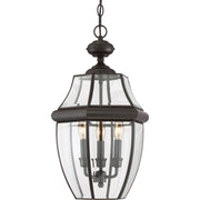 Quoizel Newbury 21in 3-Light Outdoor Lantern | Classic Medici Bronze Brass and Clear Beveled Glass | Front Door & Porch | Model NY1179Z
