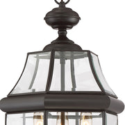 Quoizel Newbury 21in 3-Light Outdoor Lantern | Classic Medici Bronze Brass and Clear Beveled Glass | Front Door & Porch | Model NY1179Z