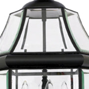 Quoizel Newbury 16in 4-Light Outdoor Hanging Lantern | Classic Mystic Black Brass and Clear Beveled Glass | Front Porch & Entryway | Model NY1180K