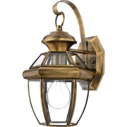 Quoizel 1 Light Newbury Outdoor Wall Lanterns, Antique Brass
