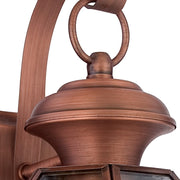 Quoizel Newbury 11.5in 1-Light Outdoor Wall Lantern | Traditional Aged Copper and Clear Glass | Front Door & Porch | Model NY8315AC