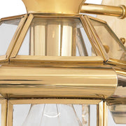 Quoizel Newbury 11.5in 1-Light Outdoor Wall Lantern | Traditional Polished Brass and Clear Glass | Front Door & Porch | Model NY8315B