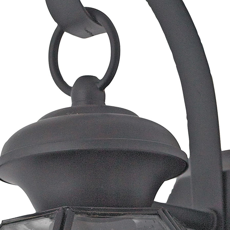 Quoizel Newbury 11.5in 1-Light Outdoor Wall Lantern | Traditional Mystic Black and Clear Glass | Front Door & Porch | Model NY8315K