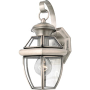Quoizel Newbury 12.5in 1-Light Outdoor Wall Lantern | Traditional Pewter and Clear Glass | Front Door & Porch | 7 x 6.75 x 12.5 in | Model NY8315P