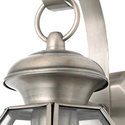 Quoizel Newbury 12.5in 1-Light Outdoor Wall Lantern | Traditional Pewter and Clear Glass | Front Door & Porch | 7 x 6.75 x 12.5 in | Model NY8315P