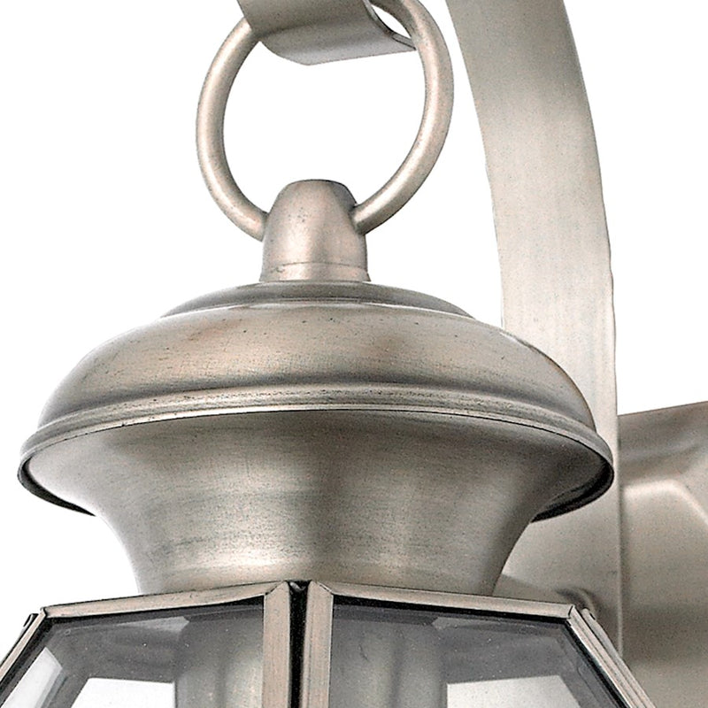 Quoizel Newbury 12.5in 1-Light Outdoor Wall Lantern | Traditional Pewter and Clear Glass | Front Door & Porch | 7 x 6.75 x 12.5 in | Model NY8315P