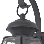 Quoizel Newbury 8in 1-Light Outdoor Wall Lantern | Traditional Mystic Black and Clear Beveled Glass | Front Door & Porch | Model NY8316K