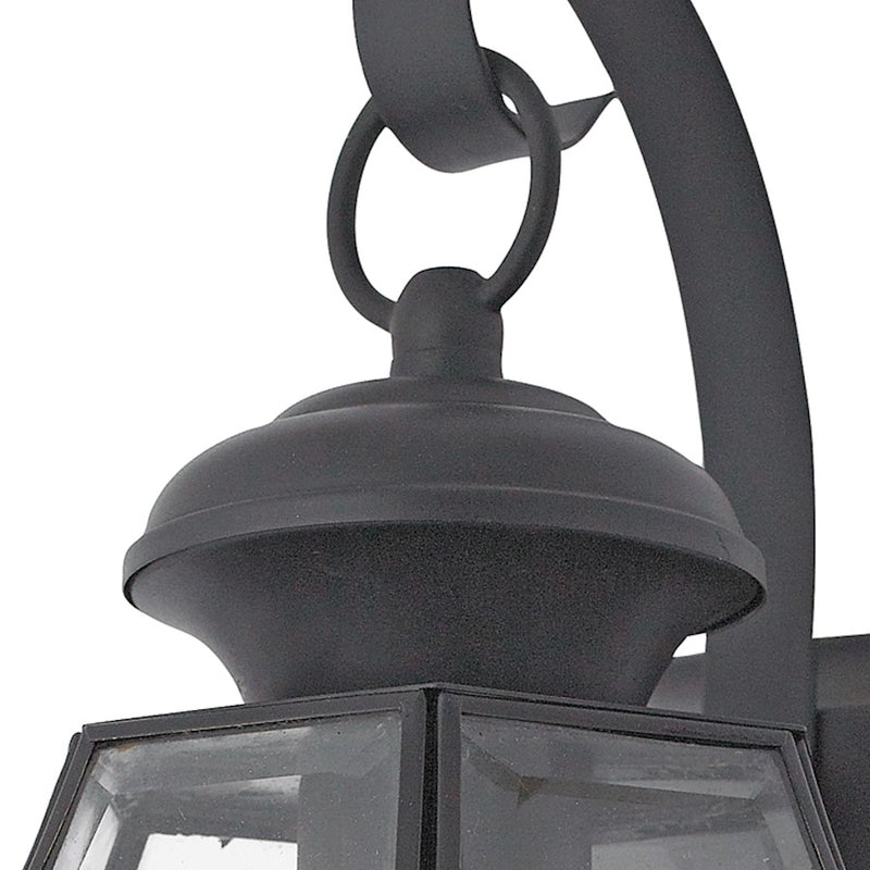 Quoizel Newbury 8in 1-Light Outdoor Wall Lantern | Traditional Mystic Black and Clear Beveled Glass | Front Door & Porch | Model NY8316K