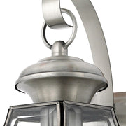 Quoizel Newbury 8in 1-Light Outdoor Wall Lantern | Traditional Pewter and Clear Beveled Glass | Front Door & Porch | 8 x 8 x 14 in | Model NY8316P