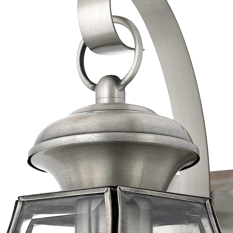Quoizel Newbury 8in 1-Light Outdoor Wall Lantern | Traditional Pewter and Clear Beveled Glass | Front Door & Porch | 8 x 8 x 14 in | Model NY8316P