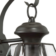 Quoizel Newbury 8in 1-Light Outdoor Wall Lantern | Traditional Medici Bronze and Clear Beveled Glass | Front Door & Porch | Model NY8316Z