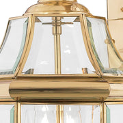 Quoizel Newbury 10in 2-Light Outdoor Wall Lantern | Traditional Polished Brass and Clear Beveled Glass | Front Door & Porch | Model NY8317B