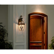 Quoizel Newbury 20in 2-Light Outdoor Wall Lantern | Traditional Medici Bronze and Clear Beveled Glass | Front Door & Porch | Model NY8317Z