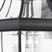 Quoizel Newbury 22in 3-Light Outdoor Wall Lantern | Traditional Mystic Black and Clear Beveled Glass | Front Door & Porch | Model NY8318K