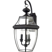 Quoizel Newbury 22in 3-Light Outdoor Wall Lantern | Traditional Medici Bronze and Clear Beveled Glass | Front Door & Porch | Model NY8318Z