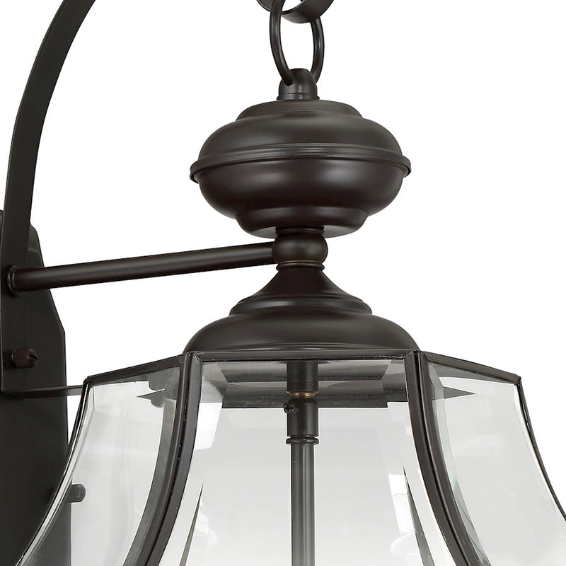 Quoizel Newbury 22in 3-Light Outdoor Wall Lantern | Traditional Medici Bronze and Clear Beveled Glass | Front Door & Porch | Model NY8318Z