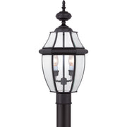 Quoizel Newbury 11in 2-Light Outdoor Lantern | Classic Mystic Black Brass and Clear Beveled Glass | Front Porch & Entryway | Model NY9042K