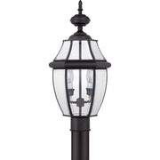 Quoizel Newbury 11in 2-Light Outdoor Lantern | Classic Mystic Black Brass and Clear Beveled Glass | Front Porch & Entryway | Model NY9042K