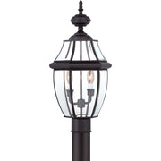 Quoizel Newbury 11in 2-Light Outdoor Lantern | Classic Mystic Black Brass and Clear Beveled Glass | Front Porch & Entryway | Model NY9042K