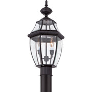 Quoizel Newbury 11in 2-Light Outdoor Lantern | Classic Mystic Black Brass and Clear Beveled Glass | Front Porch & Entryway | Model NY9042K