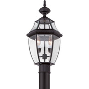 Quoizel Newbury 11in 2-Light Outdoor Lantern | Classic Mystic Black Brass and Clear Beveled Glass | Front Porch & Entryway | Model NY9042K