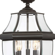 Quoizel Newbury 12.5in 3-Light Outdoor Lantern | Traditional Medici Bronze Brass and Clear Beveled Glass | Front Porch & Entryway | Model NY9043Z