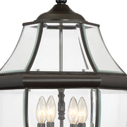 Quoizel Newbury 16in 4-Light Outdoor Lantern | Traditional Medici Bronze Brass and Clear Beveled Glass | Front Entry & Porch | Model NY9045Z