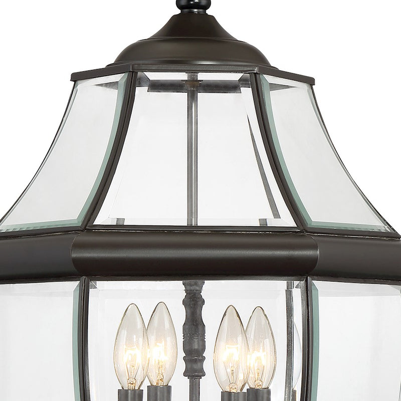 Quoizel Newbury 16in 4-Light Outdoor Lantern | Traditional Medici Bronze Brass and Clear Beveled Glass | Front Entry & Porch | Model NY9045Z