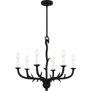 Quoizel Oakley 25in 6-Light Chandelier | Traditional Earth Black Steel | Dining Room & Living Room | 25 x 25 x 22.25 in | Model OAK5025EK