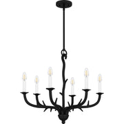 Quoizel Oakley 25in 6-Light Chandelier | Traditional Earth Black Steel | Dining Room & Living Room | 25 x 25 x 22.25 in | Model OAK5025EK