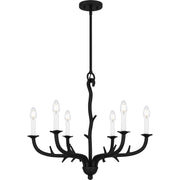 Quoizel Oakley 25in 6-Light Chandelier | Traditional Earth Black Steel | Dining Room & Living Room | 25 x 25 x 22.25 in | Model OAK5025EK