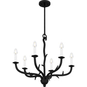Quoizel Oakley 25in 6-Light Chandelier | Traditional Earth Black Steel | Dining Room & Living Room | 25 x 25 x 22.25 in | Model OAK5025EK