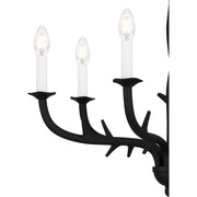 Quoizel Oakley 25in 6-Light Chandelier | Traditional Earth Black Steel | Dining Room & Living Room | 25 x 25 x 22.25 in | Model OAK5025EK