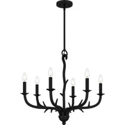 Quoizel Oakley 25in 6-Light Chandelier | Traditional Earth Black Steel | Dining Room & Living Room | 25 x 25 x 22.25 in | Model OAK5025EK
