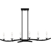 Quoizel Oakley 44in 6-Light Island Chandelier | Traditional Earth Black Steel | Kitchen Island & Dining Room | 44.5 x 8.75 x 8 in | Model OAK644EK