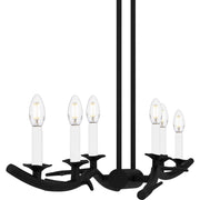 Quoizel Oakley 44in 6-Light Island Chandelier | Traditional Earth Black Steel | Kitchen Island & Dining Room | 44.5 x 8.75 x 8 in | Model OAK644EK