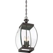 Quoizel Oasis 9in 3-Light Outdoor Lantern | Transitional Medici Bronze and Clear Glass | Front Entry & Porch | 9 x 9 x 20.5 in | Model OAS1909Z
