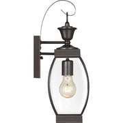 Quoizel Oasis 7.5in 1-Light Outdoor Lantern | Transitional Medici Bronze and Clear Glass | Front Entry & Porch | 5.5 x 7.5 x 17 in | Model OAS8406Z